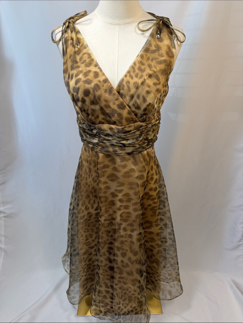 Patra Leopard Print Midi Dress in Brown